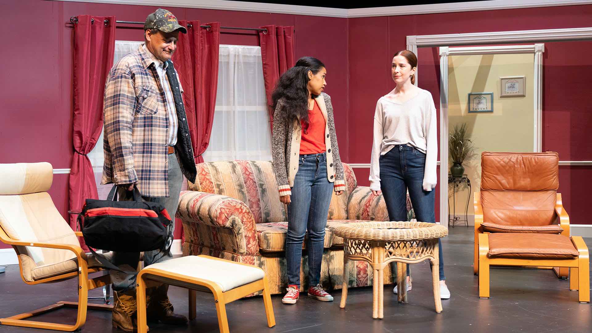 Marshall-Button-Cassandra-Guthrie-and-Alison-MacKay on stage in Alison-MacKay-and-Cassandra-Guthrie in Come Down From Up River